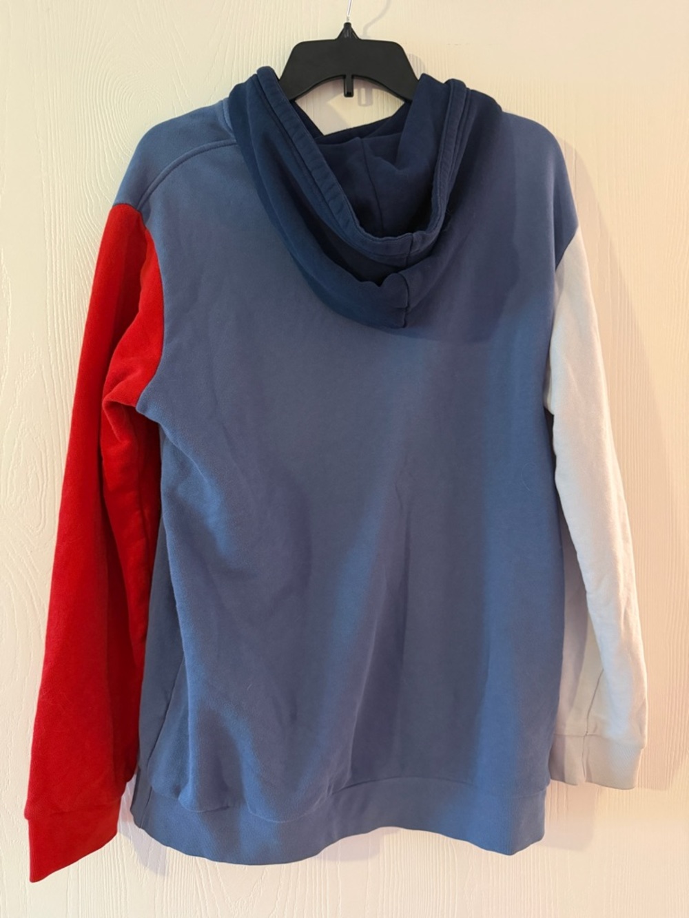 adidas Blue Navy Red Colorblock Trefoil Hoodie - Picture 2 of 3